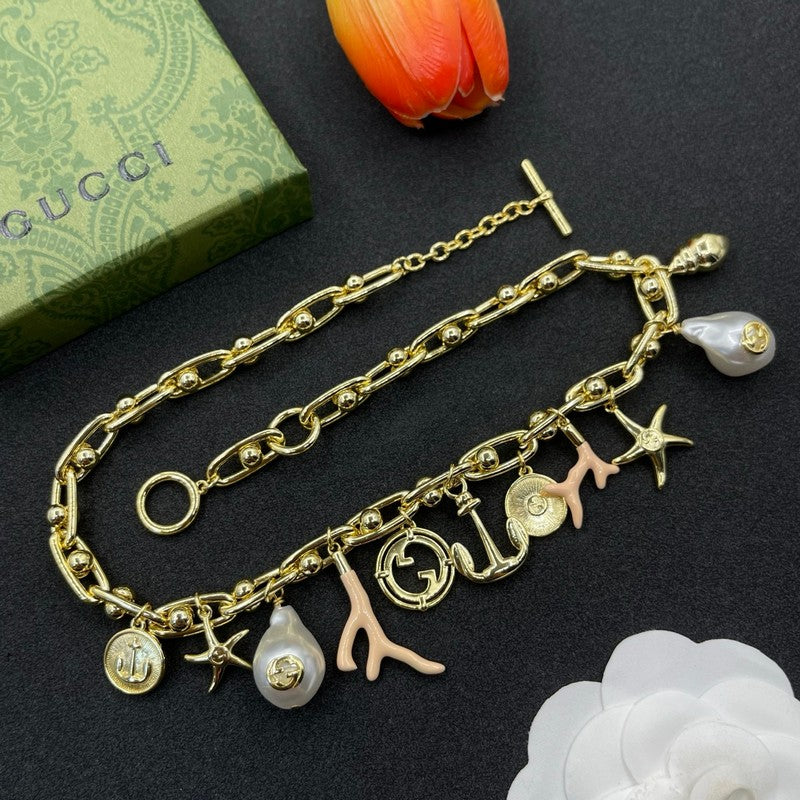18K Gucci Interlocking G Element Gold Necklace