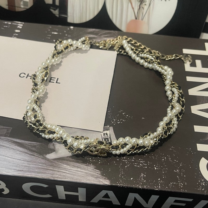 18K Chanel Pearls Gold Necklace