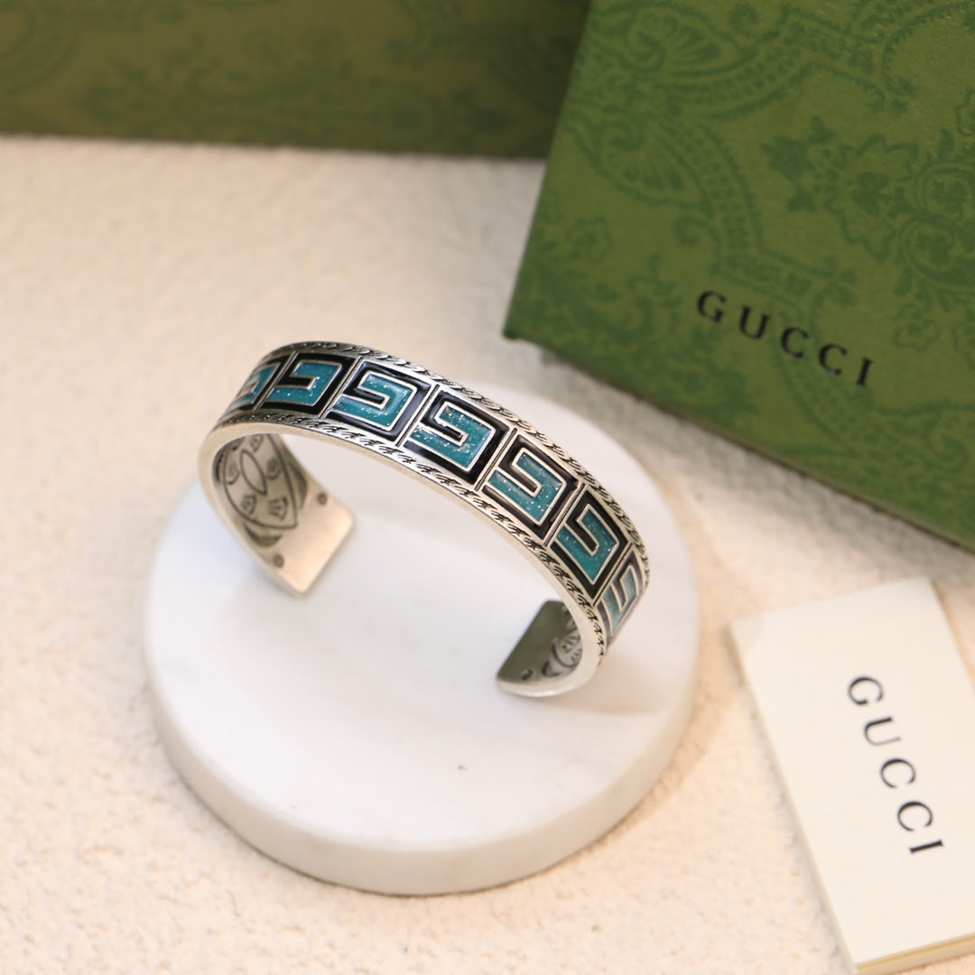 Gucci Cube Green Wide Bracelet