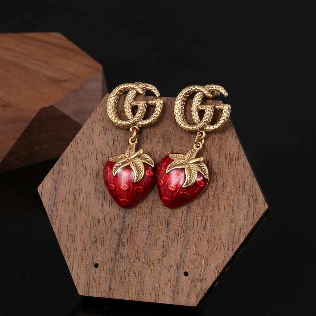 18K Gucci Strawberry Earrings