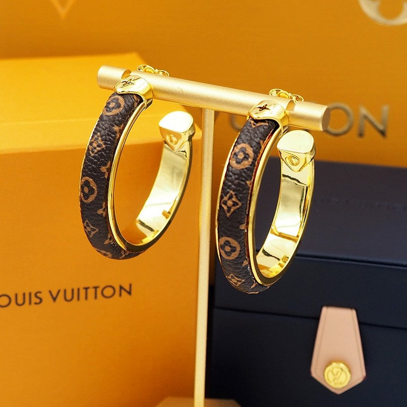 18K Louis Vuitton Monogram Hoop Earrings