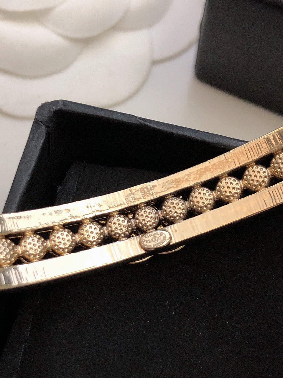 18K Chanel Crystal Open Cuff Bracelet