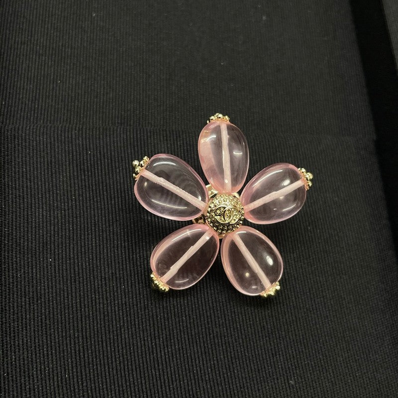 18K Chanel Pink Resin Flower Brooch