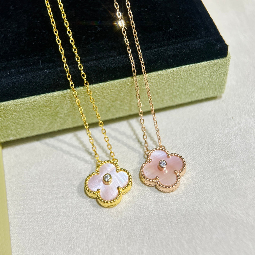 18K Van Cleef & Arpels Sweet Alhambra Pink Clover Necklace