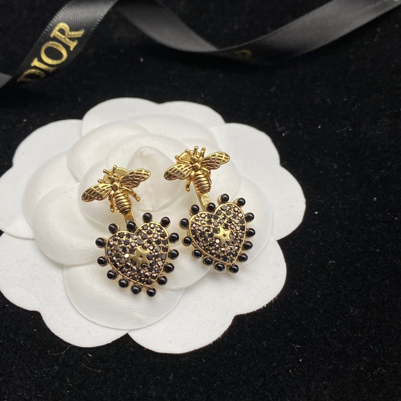 18K Dior Hear Bee Diamond Earrings