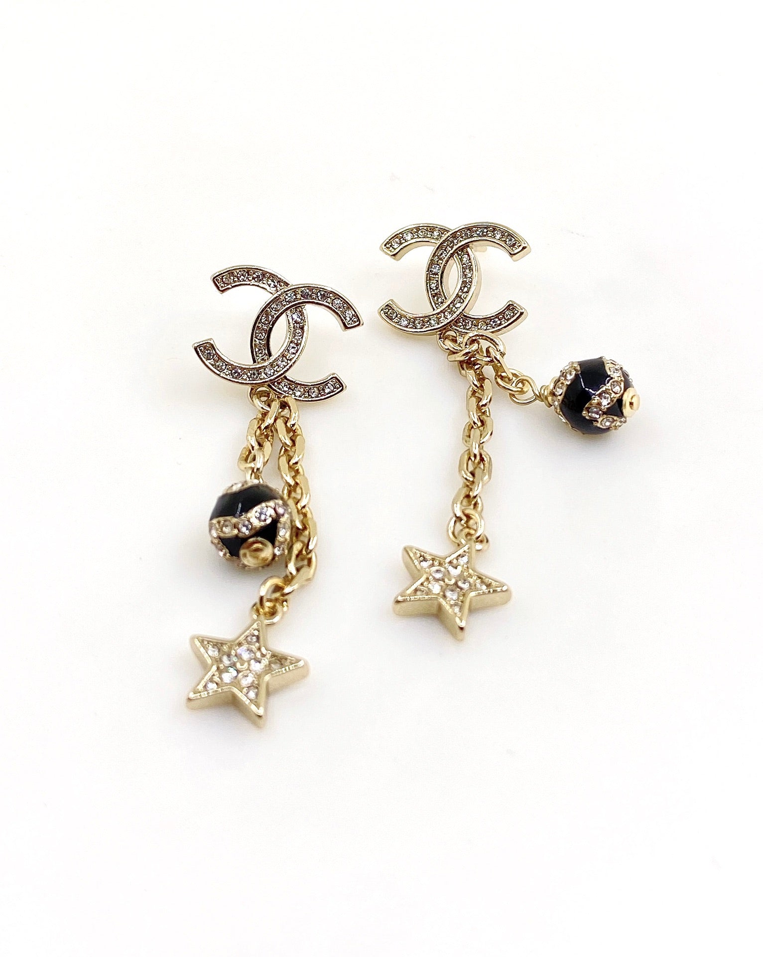 18K Chanel Star Pearls Earrings