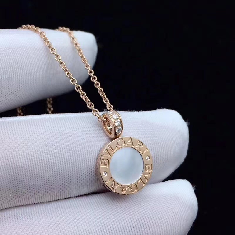 18K BVLGARI BV White Ceramic Necklace
