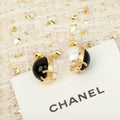 18K Chanel Black & White Pearl Earrings