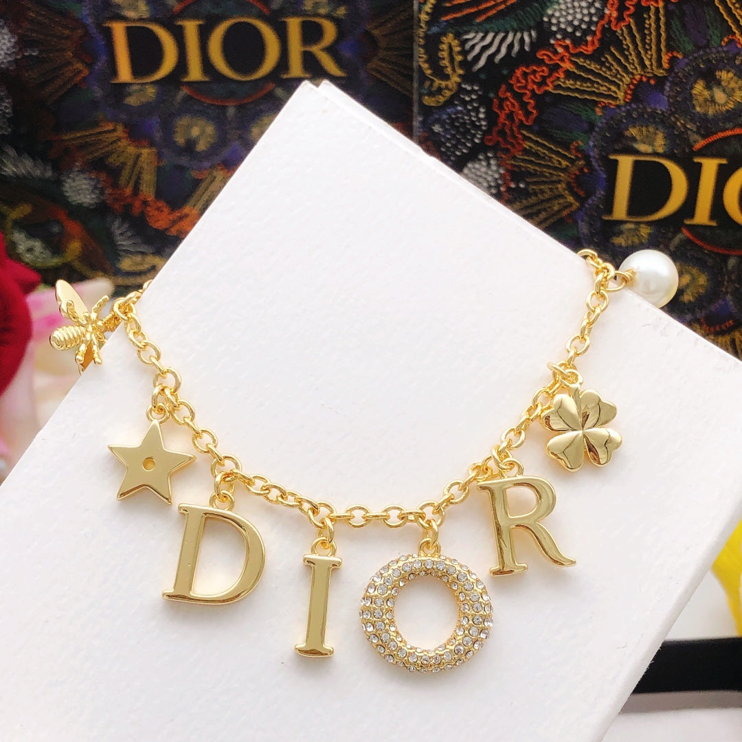 18K Dior Script Diamond Bracelet