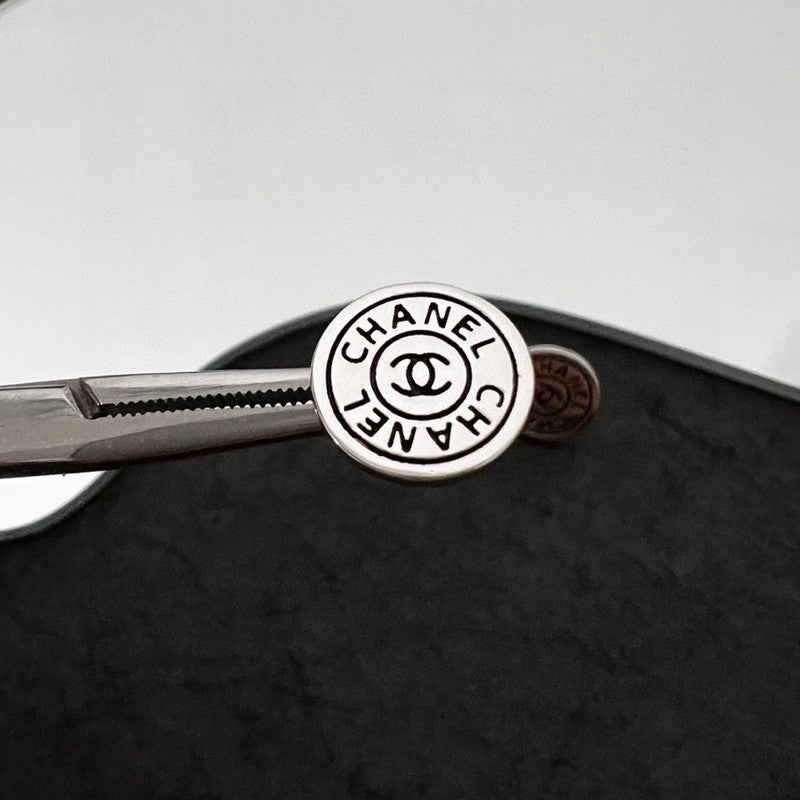 18K Chanel White Gold Earrings