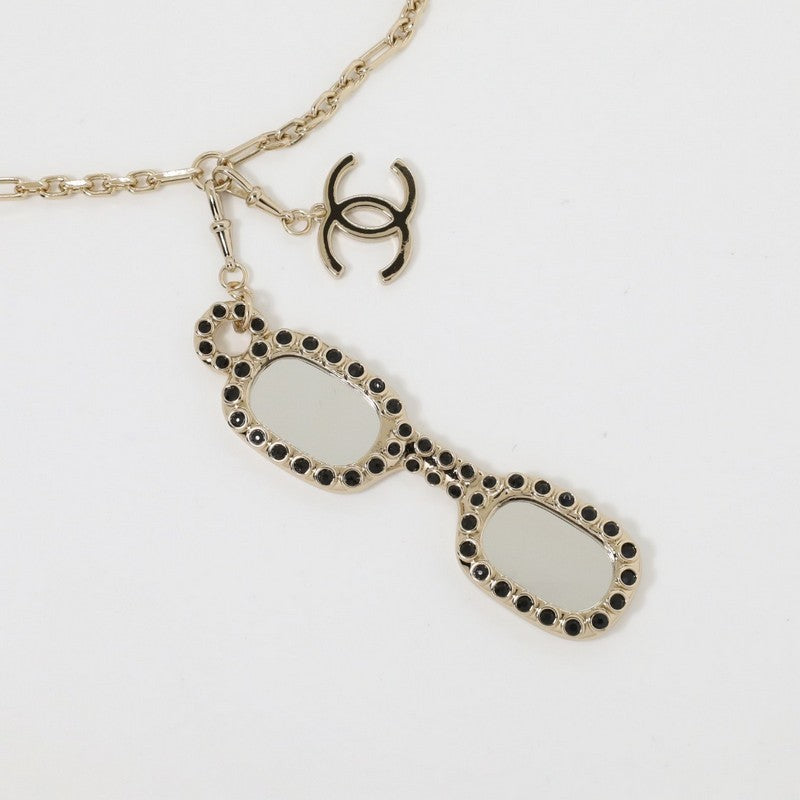 18K Chanel Black Crystal Gold Necklace