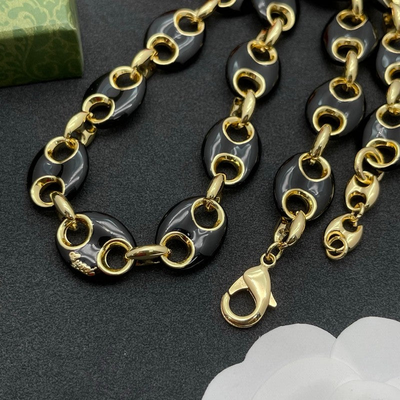 18K Gucci Interlocking G Brown Necklace