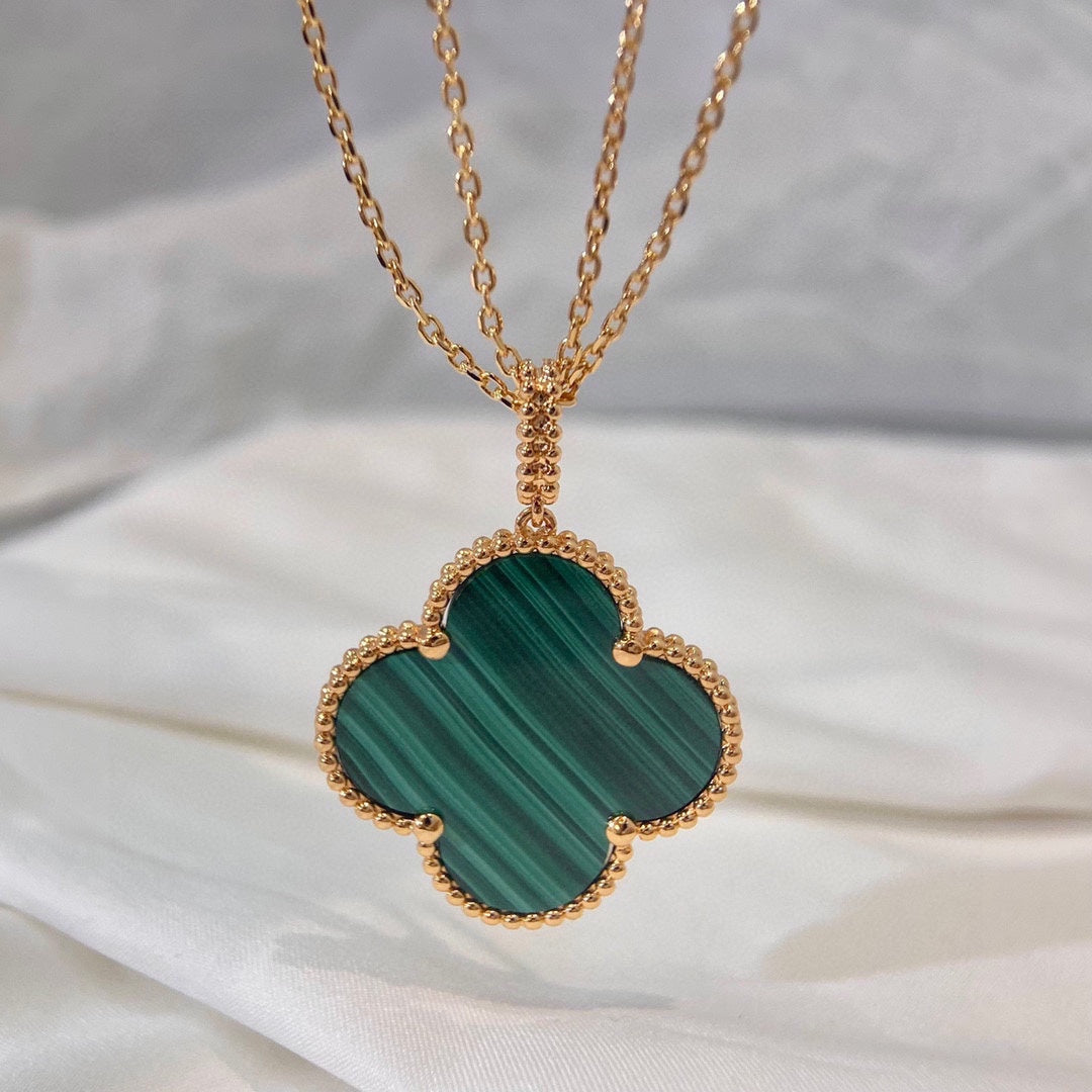 18K Van Cleef & Arpels Magic Alhambra Malachite Necklace