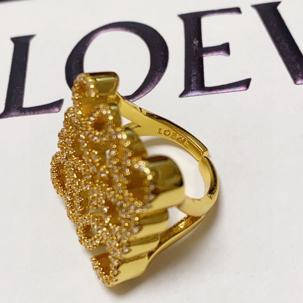 18K Loewe Anagram Crystals Ring