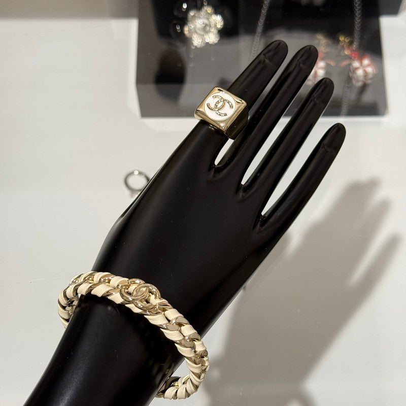 18K Chanel 26C White Open Cuff Bracelet