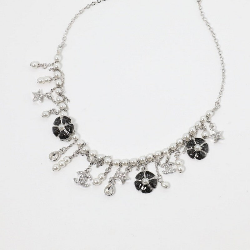 18K Chanel Camellia Pearl Chain Necklace