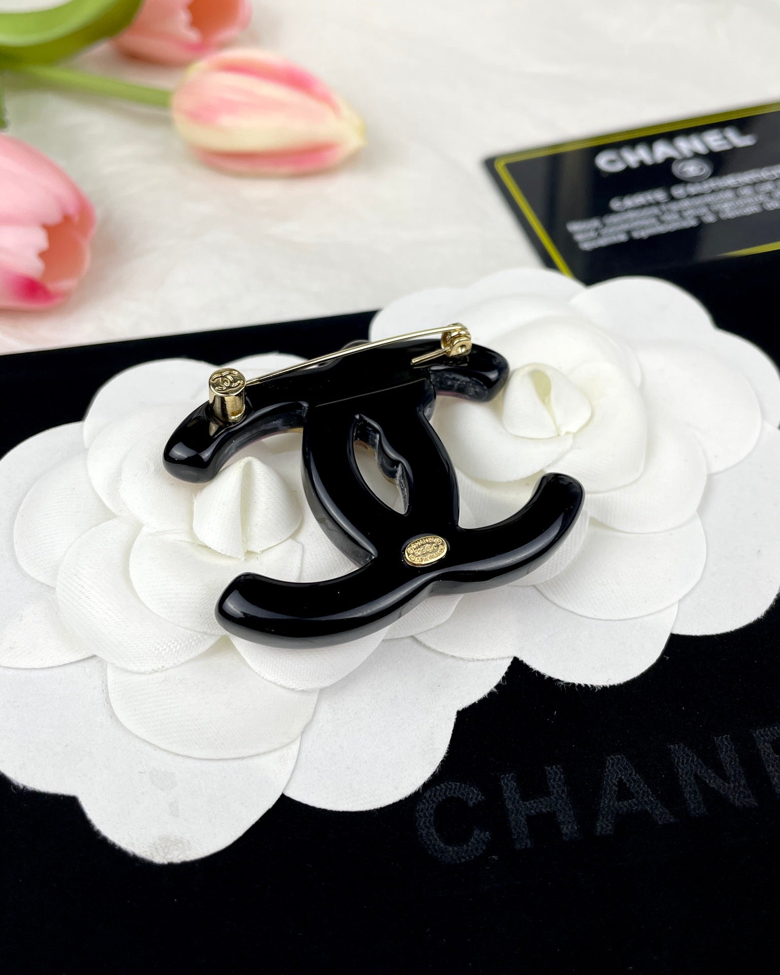 18K Chanel Pink Resin Brooch