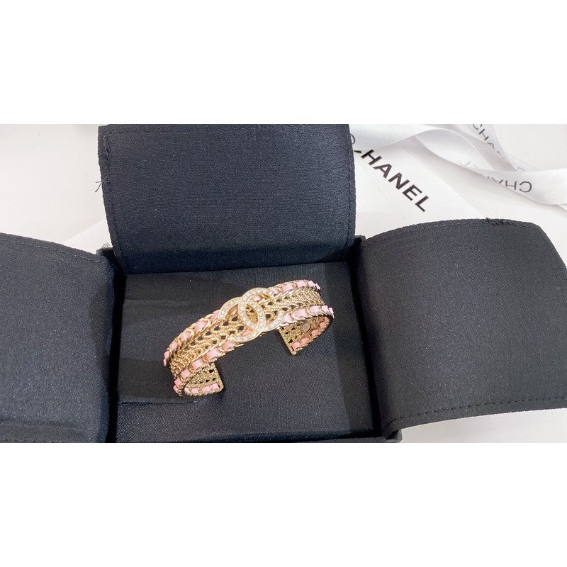 18K Chanel Pink Strass Cuff Bracelet