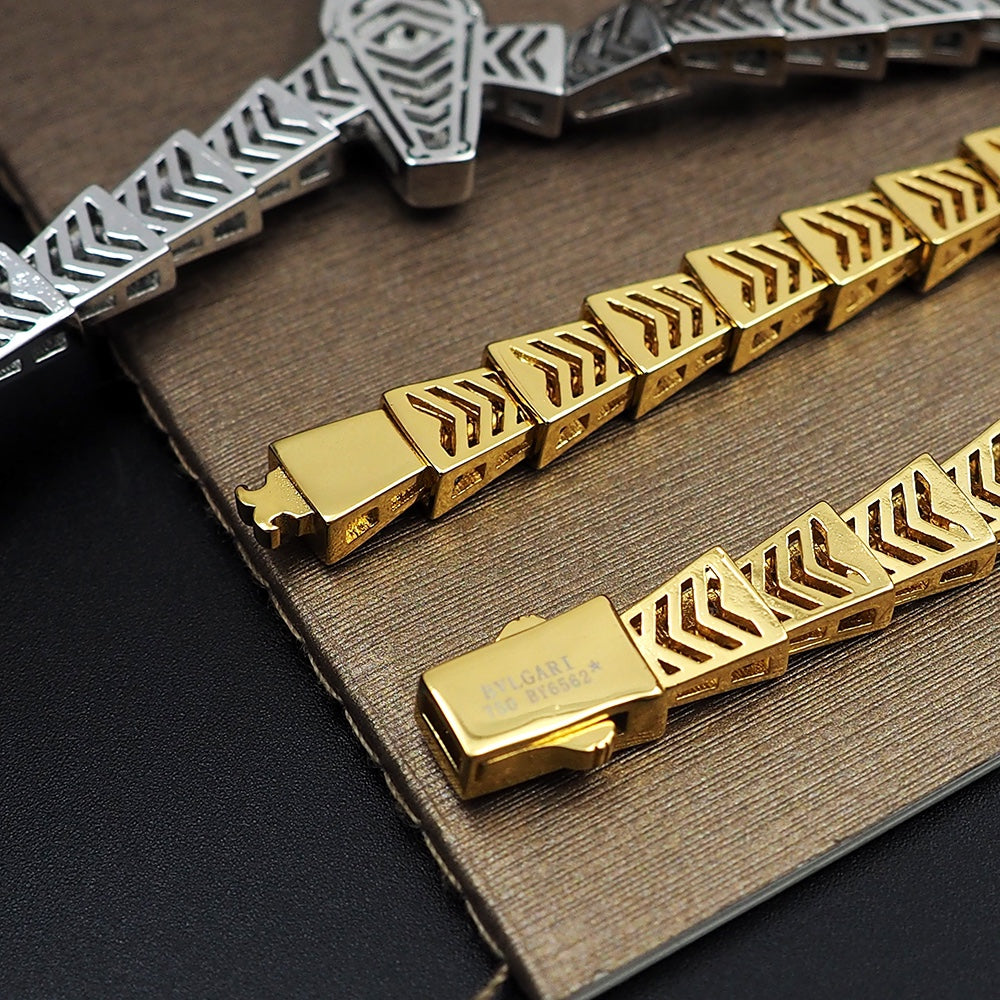 18K BVLGARI BV Serpenti Viper Full Pave Diamonds Necklace