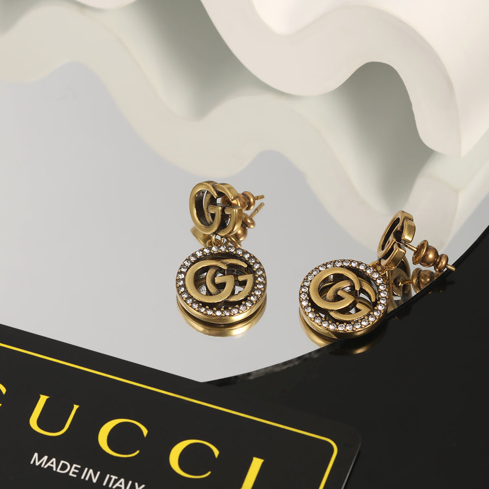 18K Gucci Crystals Vintage Earrings