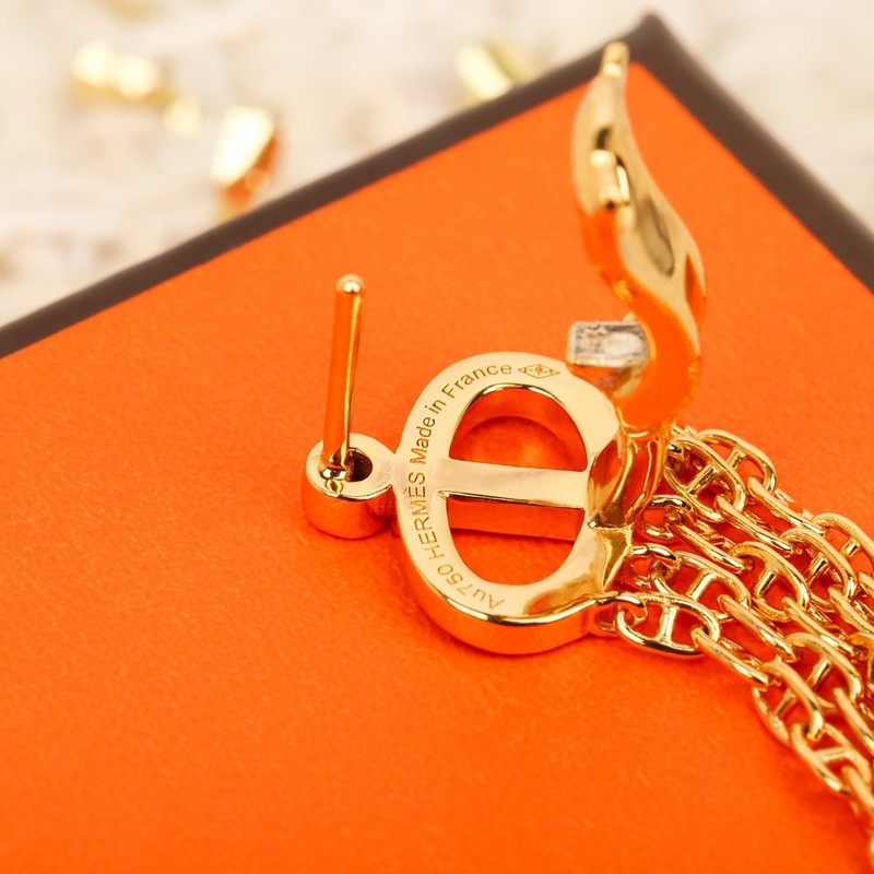 18K Farandole Diamond Hermes Tassel Earrings