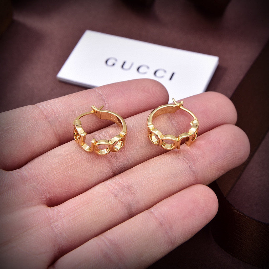 18K Gucci Script Earrings