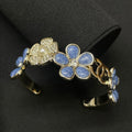 18K Chanel Blue Flower Diamond Cuff Bracelet