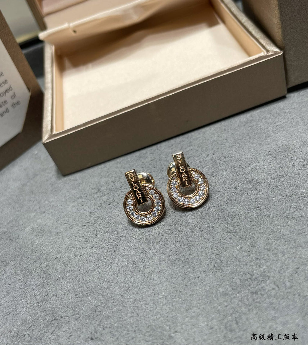 18K BVLGARI BV Rose Gold Earrings