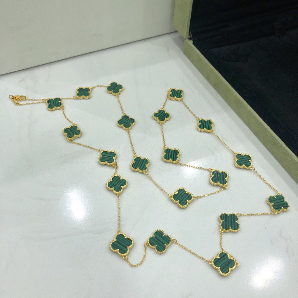 18K Van Cleef & Arpels Vintage Alhambra 20 Motifs Long Necklace