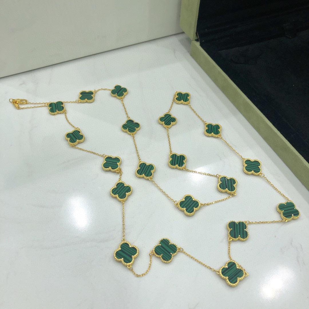 18K Van Cleef & Arpels Vintage Alhambra 20 Motifs Long Necklace