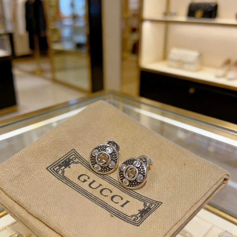 18K Gucci Gold Diamond Earrings