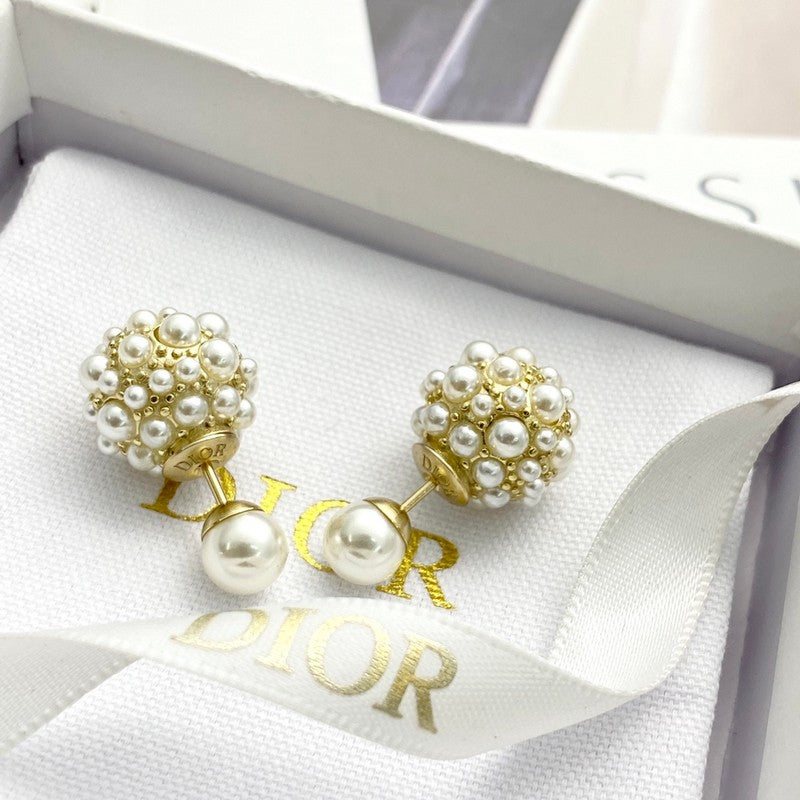 18K Dior Pearl Gold Earrings