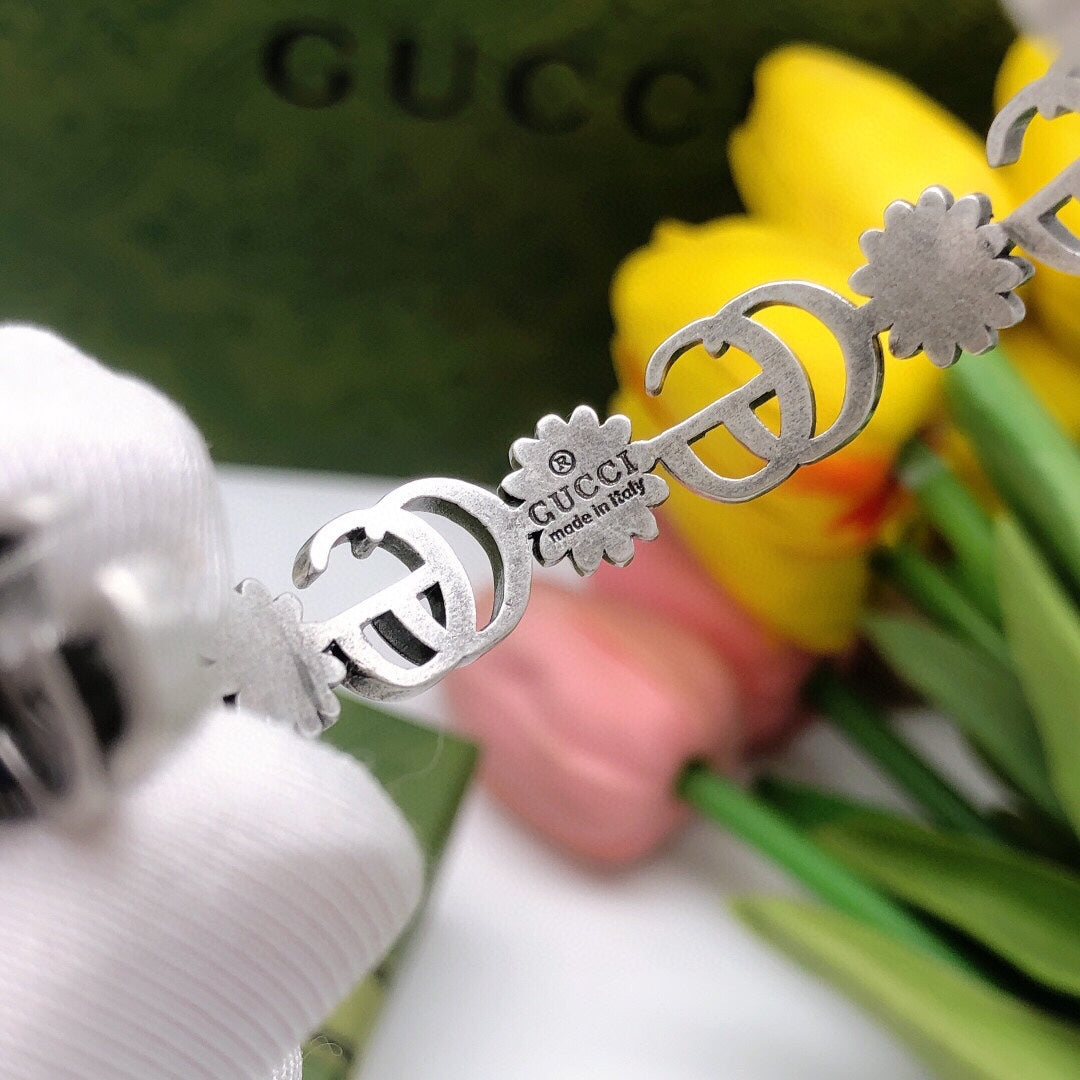 Gucci Flowers Open Cuff Bracelet