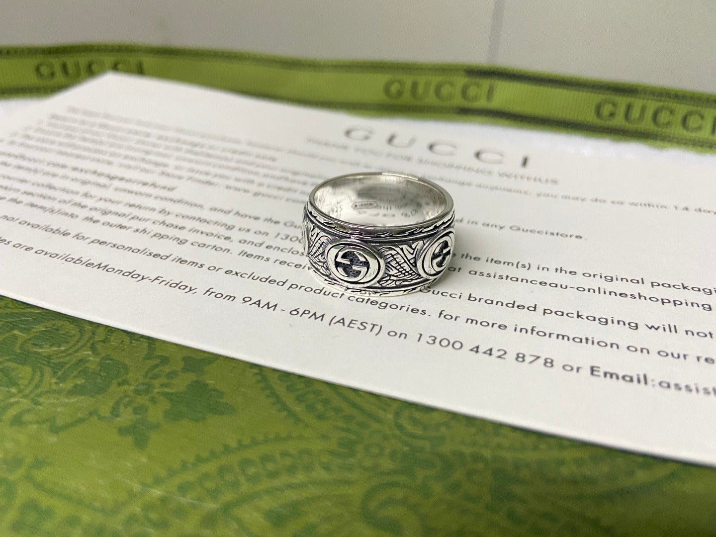Gucci Feline Garden Green Ring