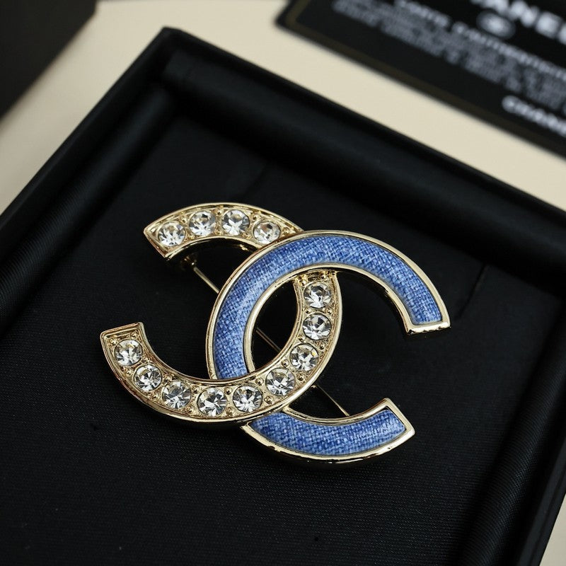 18K Chanel Sky Blue Diamond Brooch