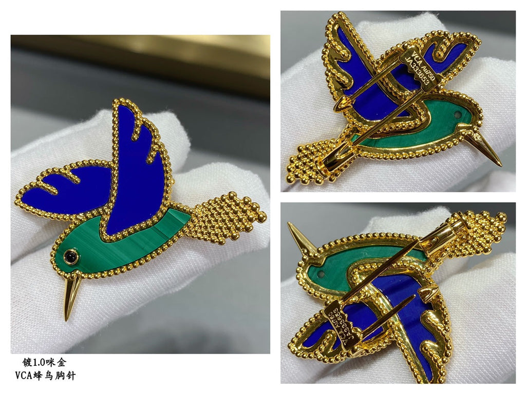 18K Van Cleef & Arpels Lucky Animals Hummingbird Clip Brooch