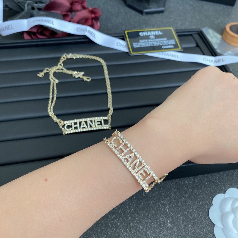 18K Chanel Letter Diamond Bracelet