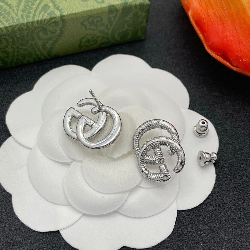 18K Gucci Pave Diamond Gold Earrings