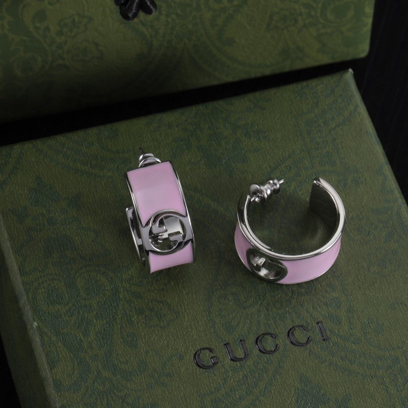 18K Gucci Color Enamel Earrings