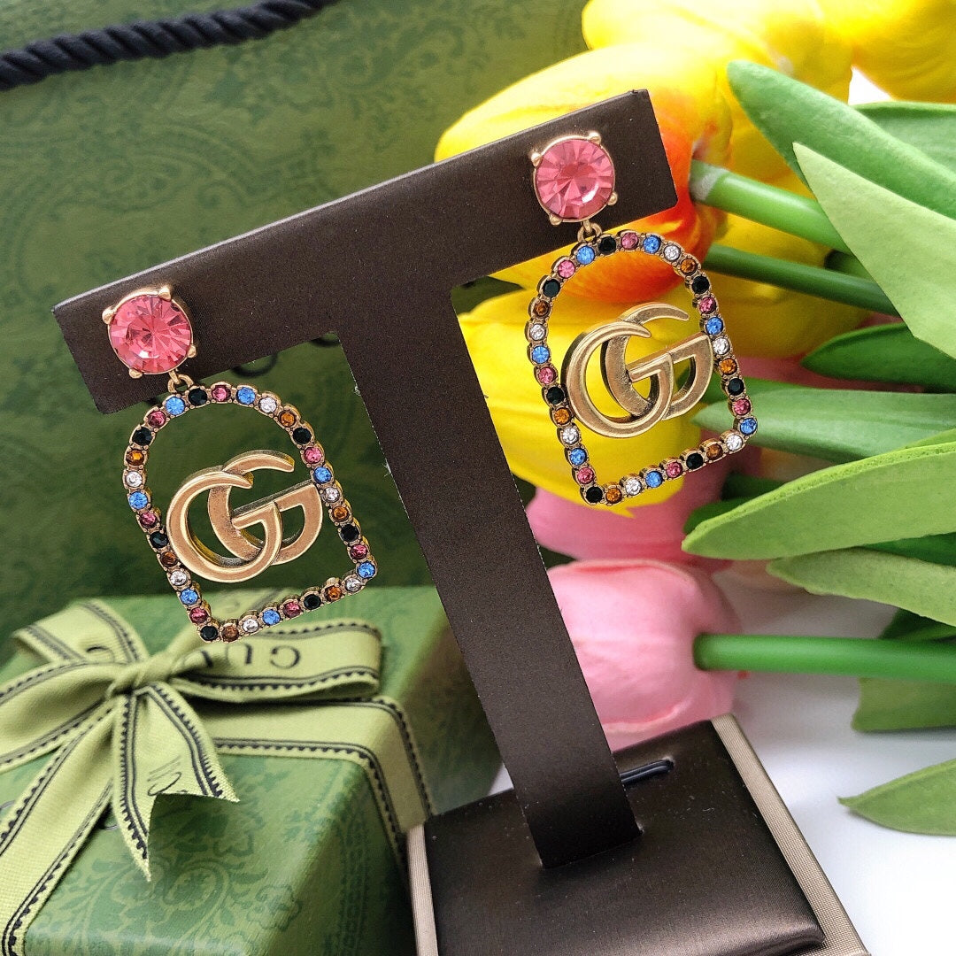 18K Gucci Color Crystals Earrings