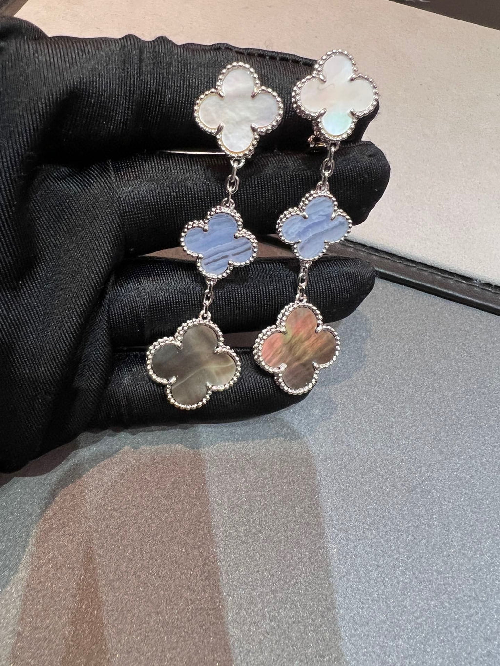 18K Van Cleef & Arpels Magic Alhambra Three Motifs Earrings