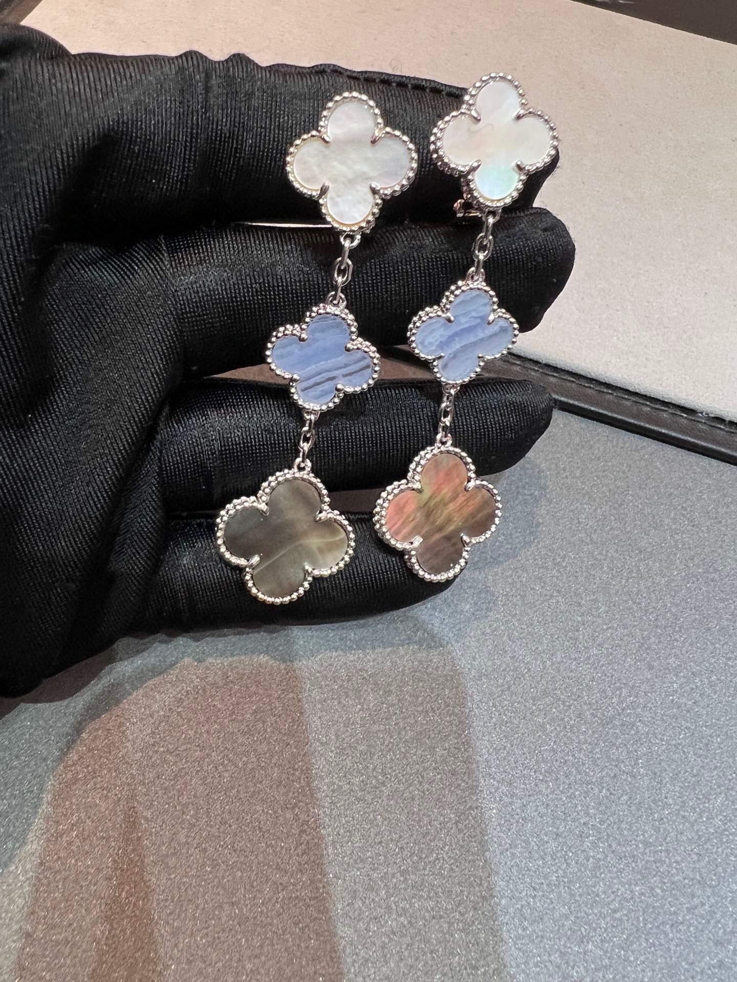 18K Van Cleef & Arpels Magic Alhambra Three Motifs Earrings