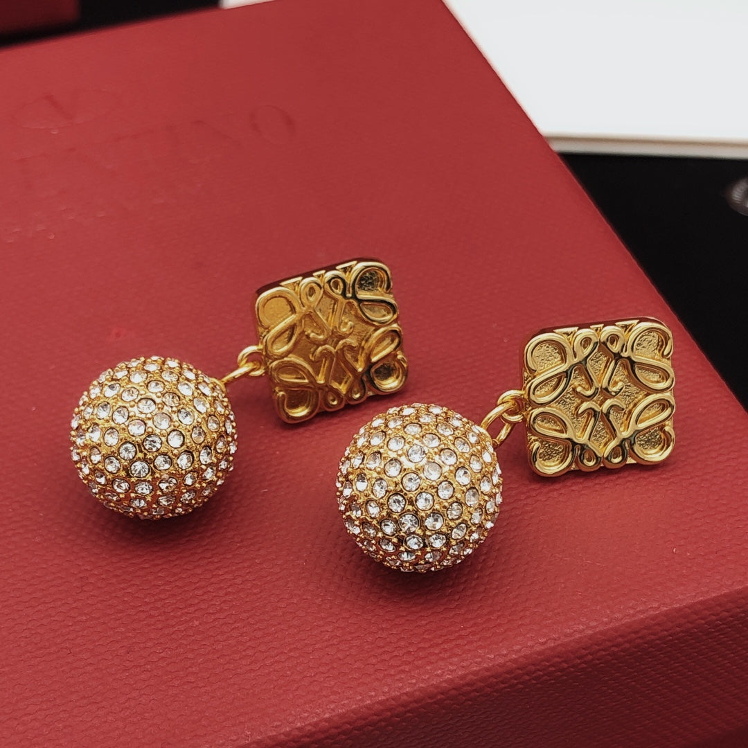 18K Loewe Anagram Diamonds Earrings