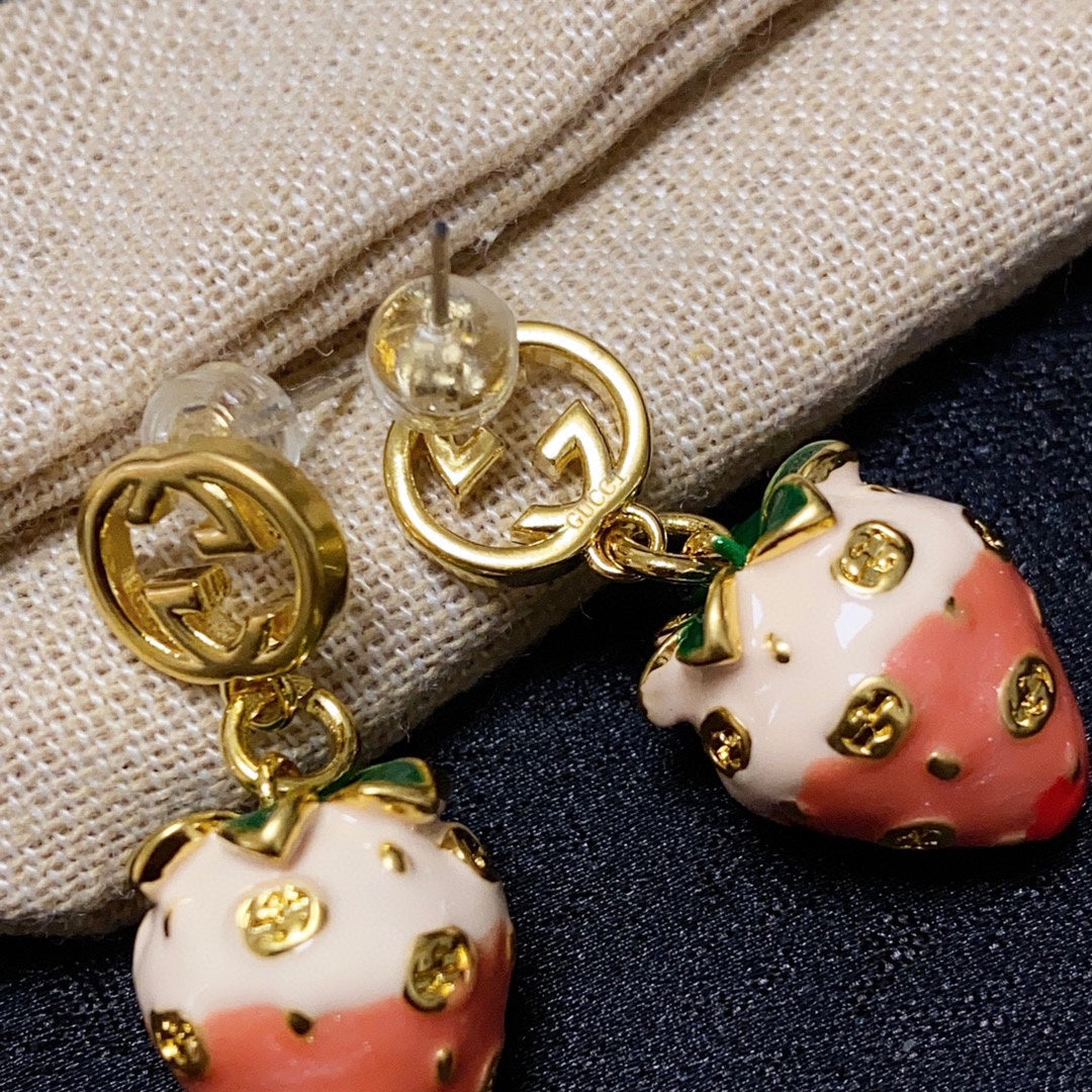 18K Gucci Strawberry Earrings
