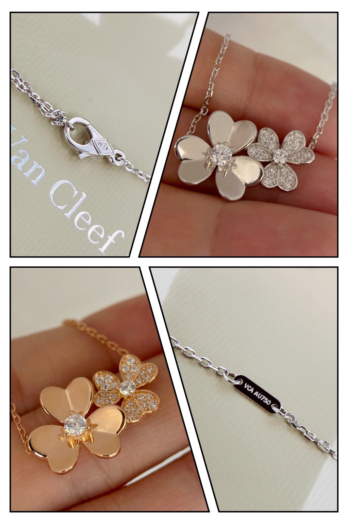 18K Van Cleef & Arpels Frivole Clover Clover Necklace