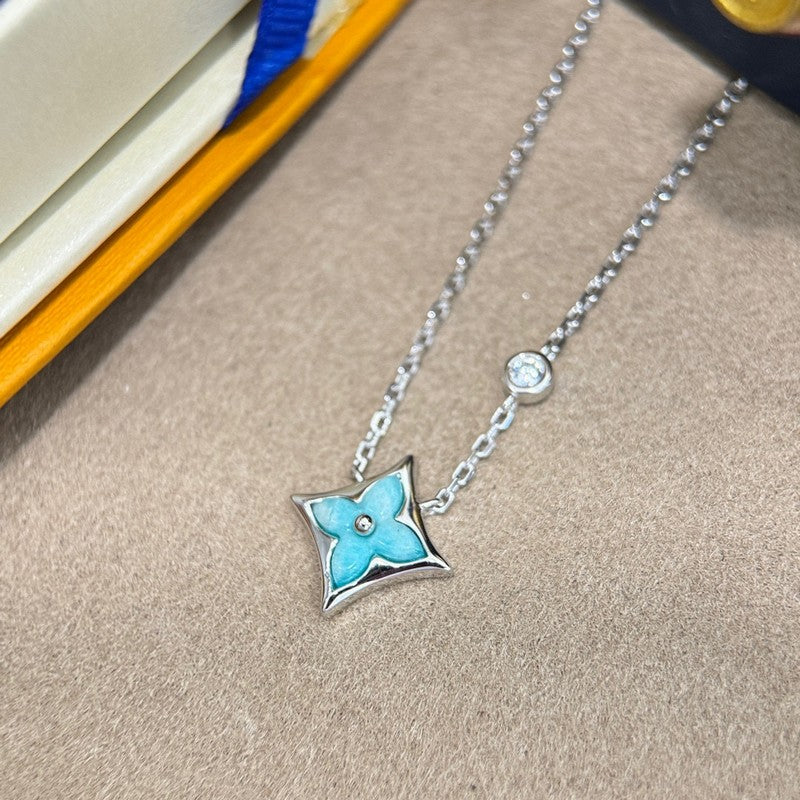 18K Louis Vuitton Blue Color Blossom Necklace