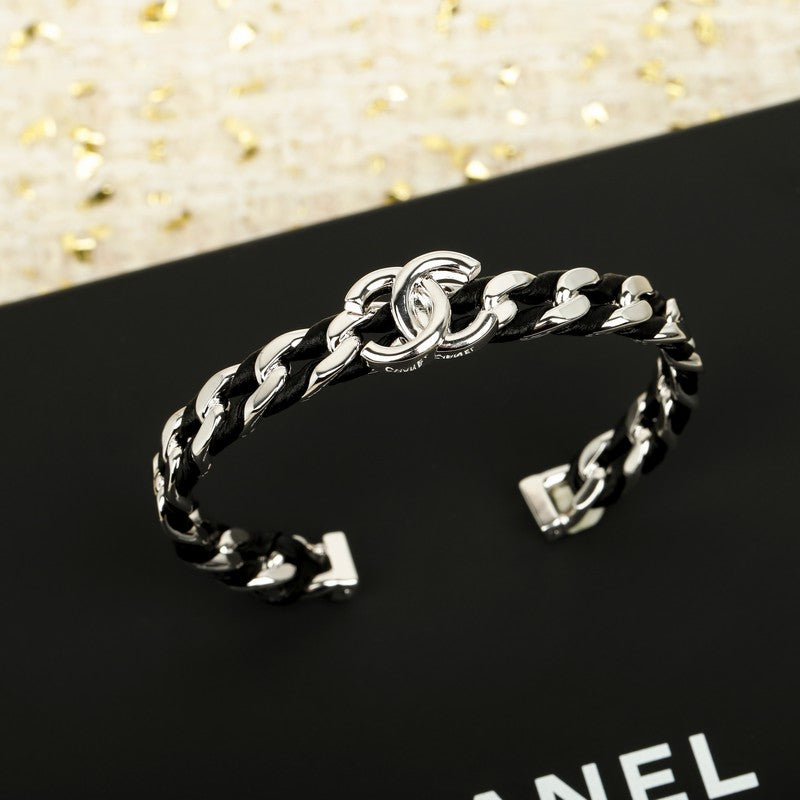 18K Chanel Color Leather Bracelet