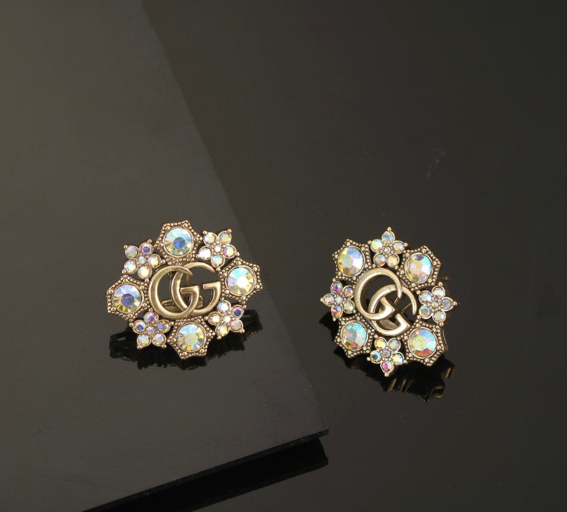 18K Gucci Blue Flowers Earrings