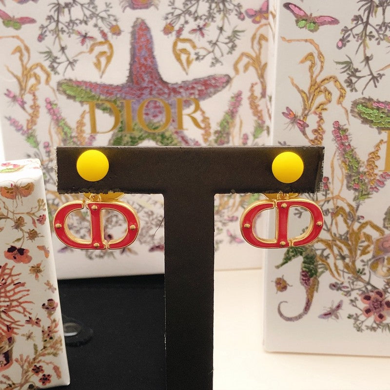 18K Dior Tribales Red Earrings