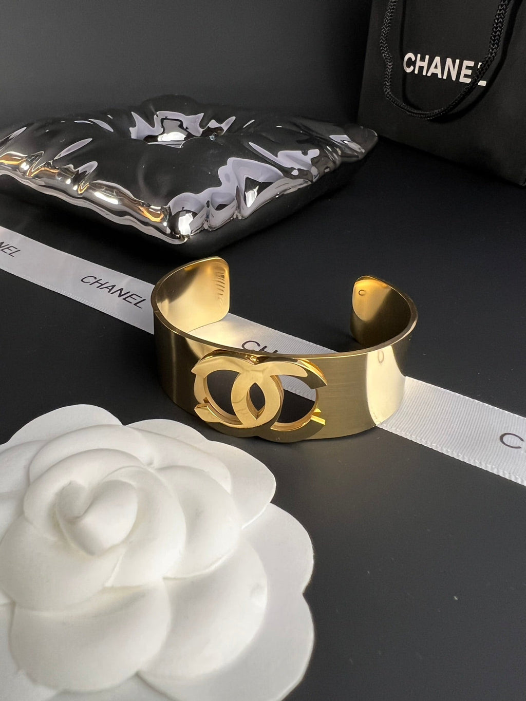 18K Chanel Gold Cuff Bracelet